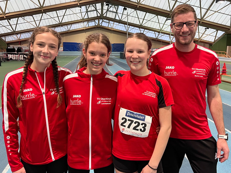 Anni Baumann, Helena Welle, Jana Heitzmann, Trainer Martin Luick